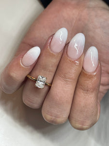 Soft Pink Rubber Base, white French Ombré.